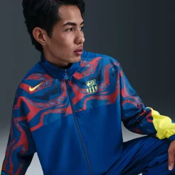 Nike FC Barcelona Woven Trainingsjack 2025-2026 Donkerblauw Geel Rood
