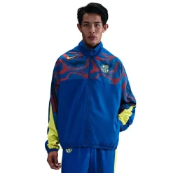 Nike FC Barcelona Woven Trainingsjack 2025-2026 Donkerblauw Geel Rood