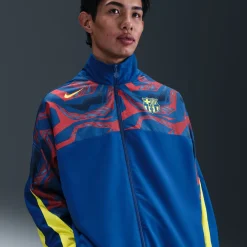 Nike FC Barcelona Woven Trainingsjack 2025-2026 Donkerblauw Geel Rood