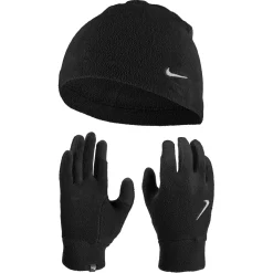 Nike Fleece Muts en Handschoenen Set Dames Zwart Zilver