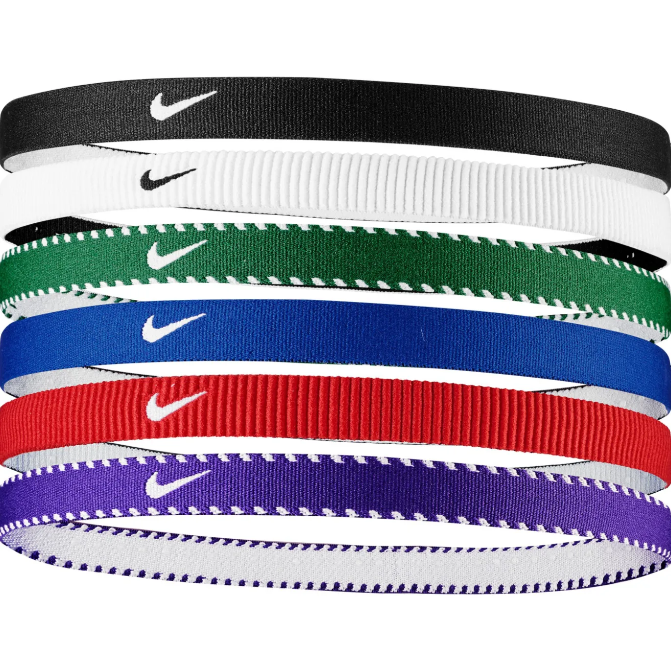 Nike Flex Classic Haarbanden 6-Pack Blauw Rood Wit