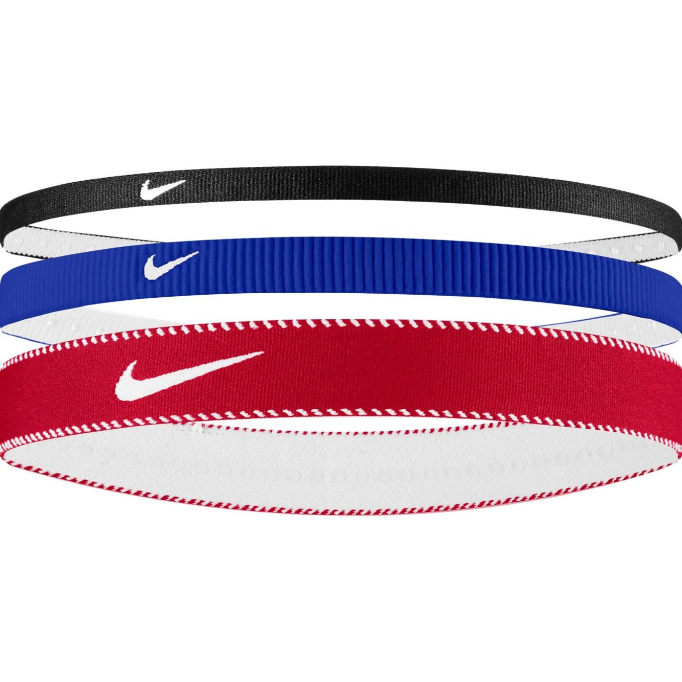 Nike Flex Classic Mixed Width Haarbanden 3-Pack Zwart Blauw Rood