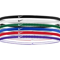 Nike Flex Classic Slim Haarbanden 6-Pack Blauw Rood Wit
