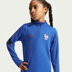 Nike Frankrijk Strike Trainingstrui 1/4-Zip 2026-2028 Kids Blauw Brons