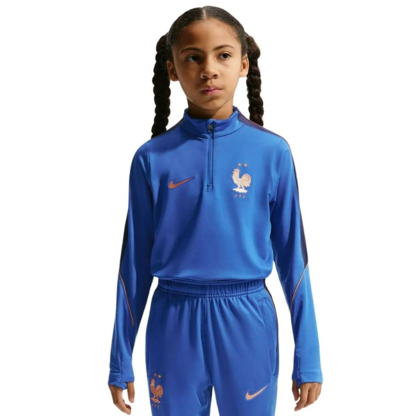 Nike Frankrijk Strike Trainingstrui 1/4-Zip 2026-2028 Kids Blauw Brons