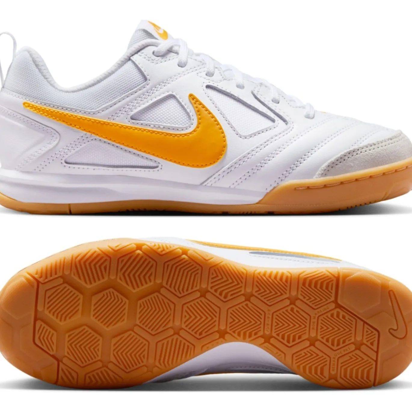 Nike Gato Zaalvoetbalschoenen (IN) Kids Wit Goud Bruin