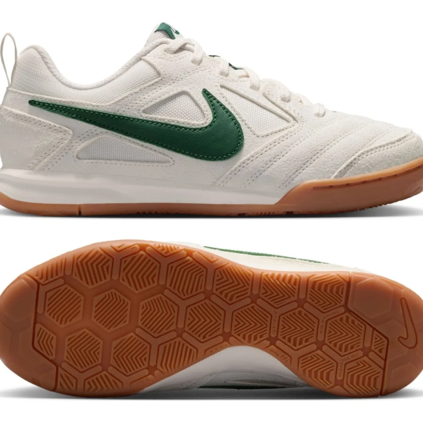 Nike Gato Zaalvoetbalschoenen (IN) Kids Wit Donkergroen Bruin