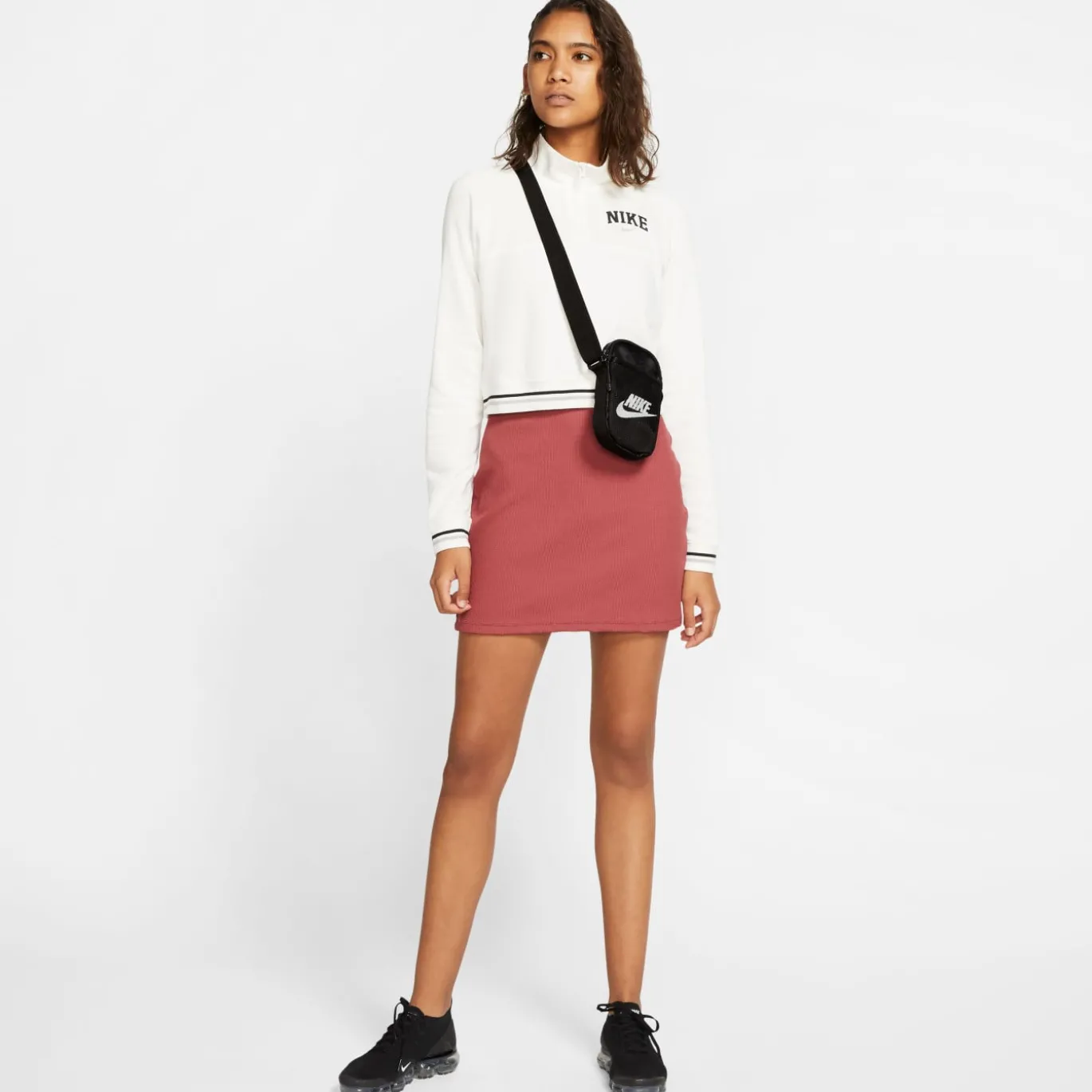 Nike Heritage Crossbody Tas Zwart Wit