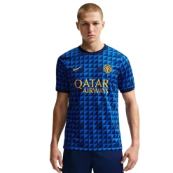 Nike Inter Milan Pre-Match Trainingsshirt 2026-2027 Blauw Donkerblauw Goud