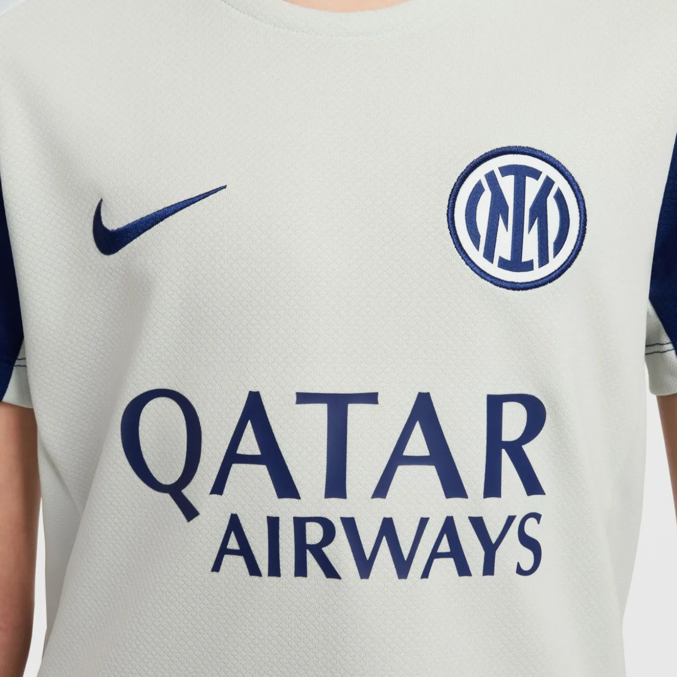 Nike Inter Milan Strike Trainingsshirt 2025-2026 Kids Lichtgrijs Donkerblauw Wit
