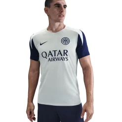Nike Inter Milan Strike Trainingsshirt 2025-2026 Lichtgrijs Donkerblauw Wit