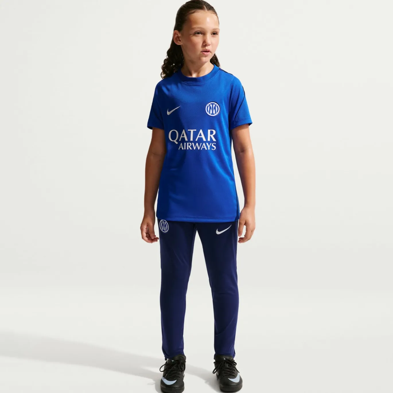 Nike Inter Milan Strike Trainingsshirt 2026-2027 Kids Blauw Donkerblauw Wit