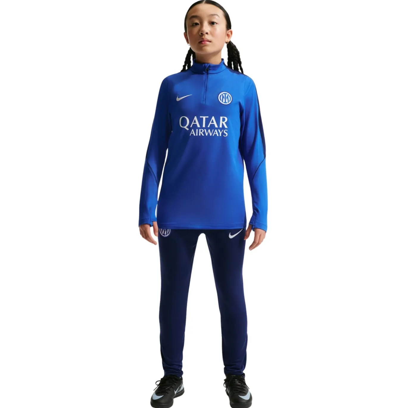 Nike Inter Milan Strike Trainingspak 1/4-Zip 2026-2027 Kids Blauw Donkerblauw Wit