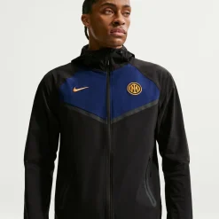 Nike Inter Milan Tech Woven Trainingspak Hooded Full-Zip 2026-2027 Zwart Blauw Goud