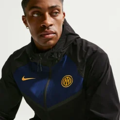 Nike Inter Milan Tech Woven Trainingspak Hooded Full-Zip 2026-2027 Zwart Blauw Goud