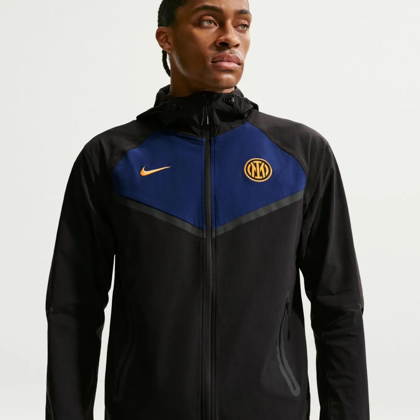 Nike Inter Milan Tech Woven Windrunner Jack Zwart Blauw Goud