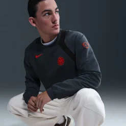 Nike Inter Milan Total 90 Trainingstrui 2025-2026 Donkerblauw Oranjeroze