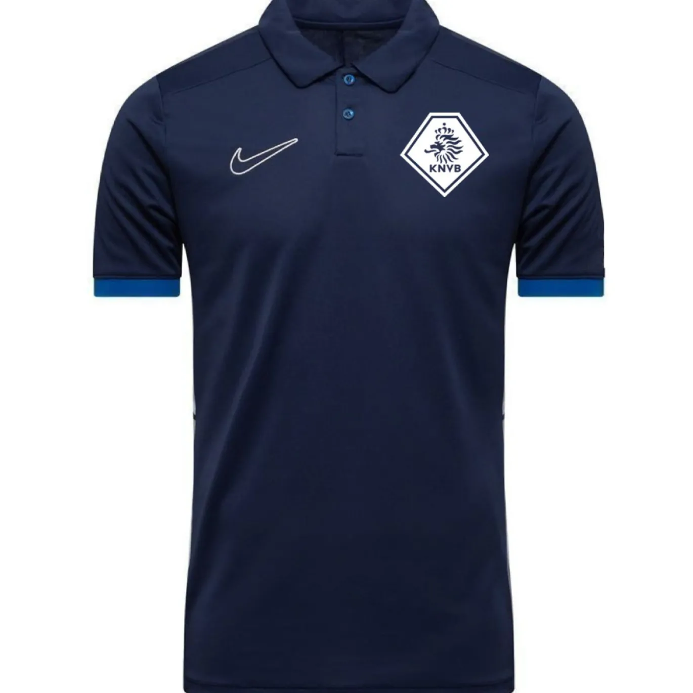 Nike KNVB Academy 25 Polo Donkerblauw Wit