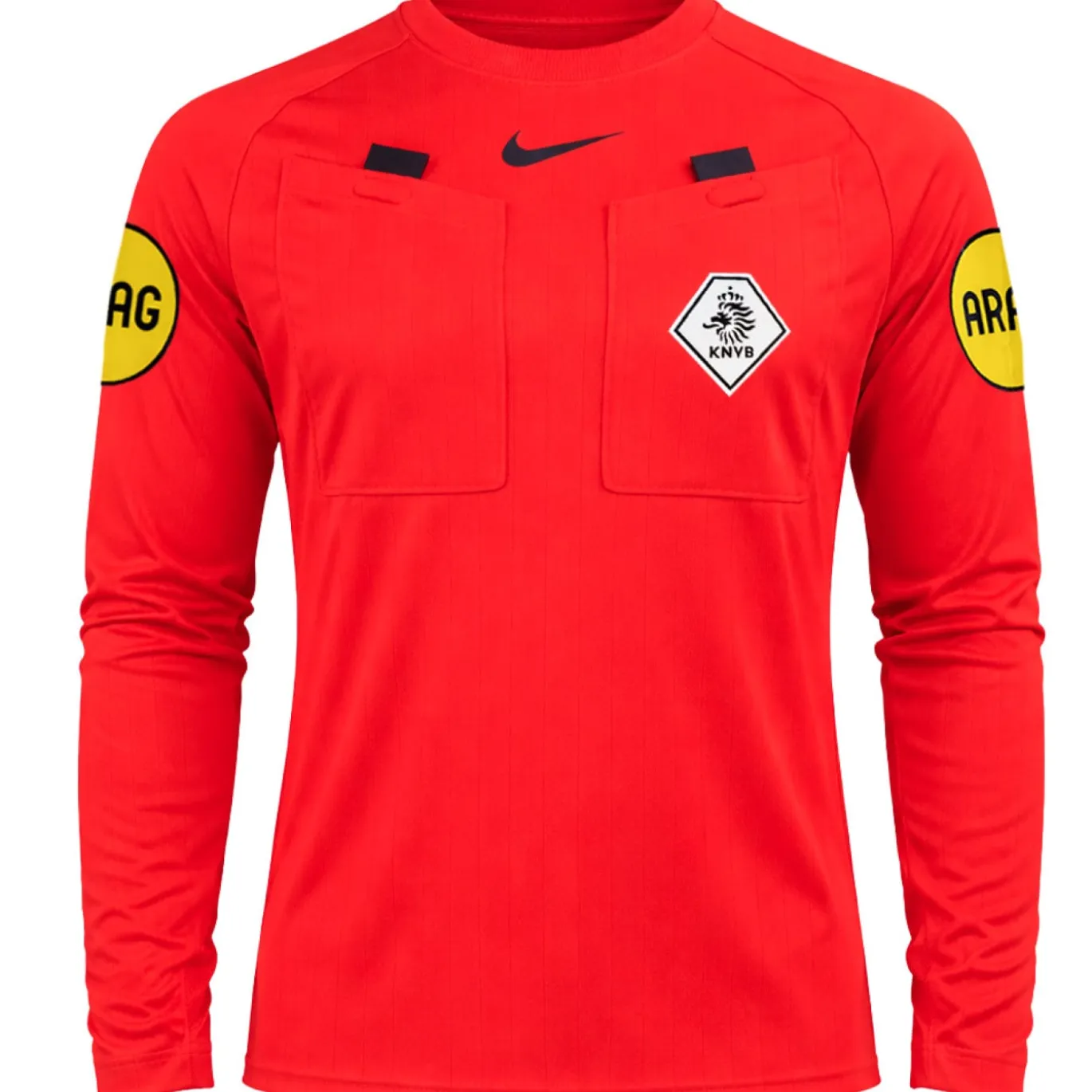Nike KNVB Scheidsrechtersshirt 2026-2028 Lange Mouwen Felrood Zwart