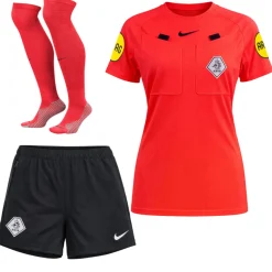 Nike KNVB Scheidsrechterstenue 2026-2028 Dames Felrood Zwart