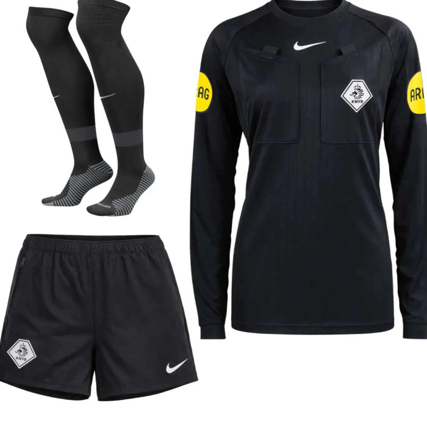 Nike KNVB Scheidsrechterstenue 2026-2028 Lange Mouwen Dames Zwart Wit