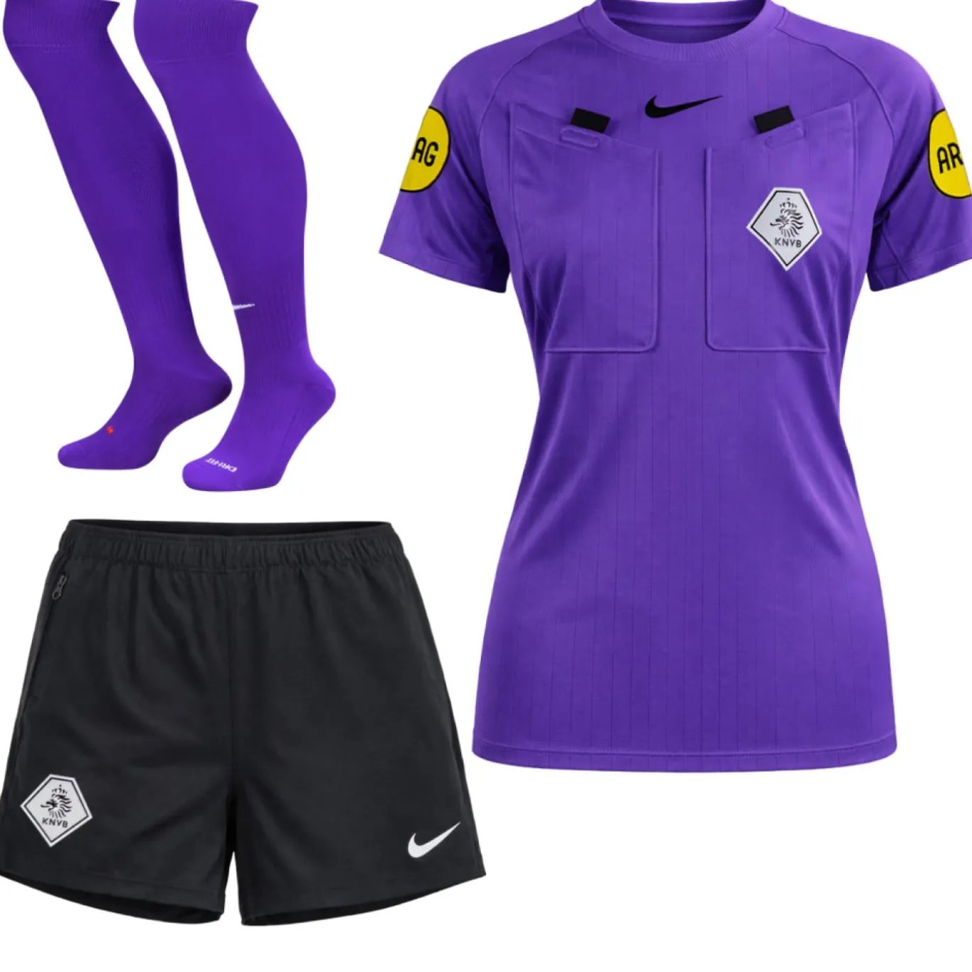 Nike KNVB Scheidsrechterstenue 2026-2028 Dames Paars Zwart