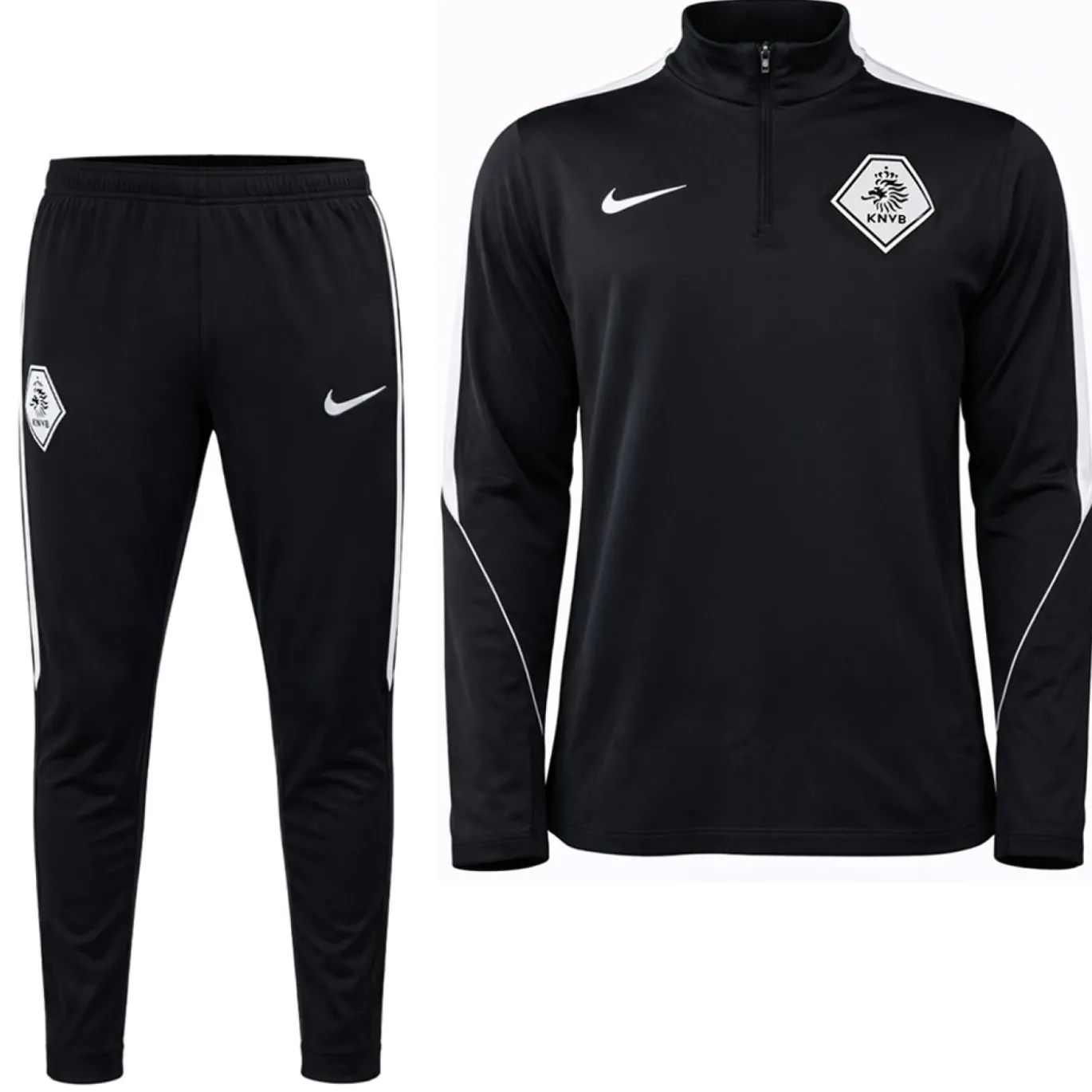 Nike KNVB Scheidsrechters Trainingspak 1/4-Zip 2026-2028 Zwart Wit