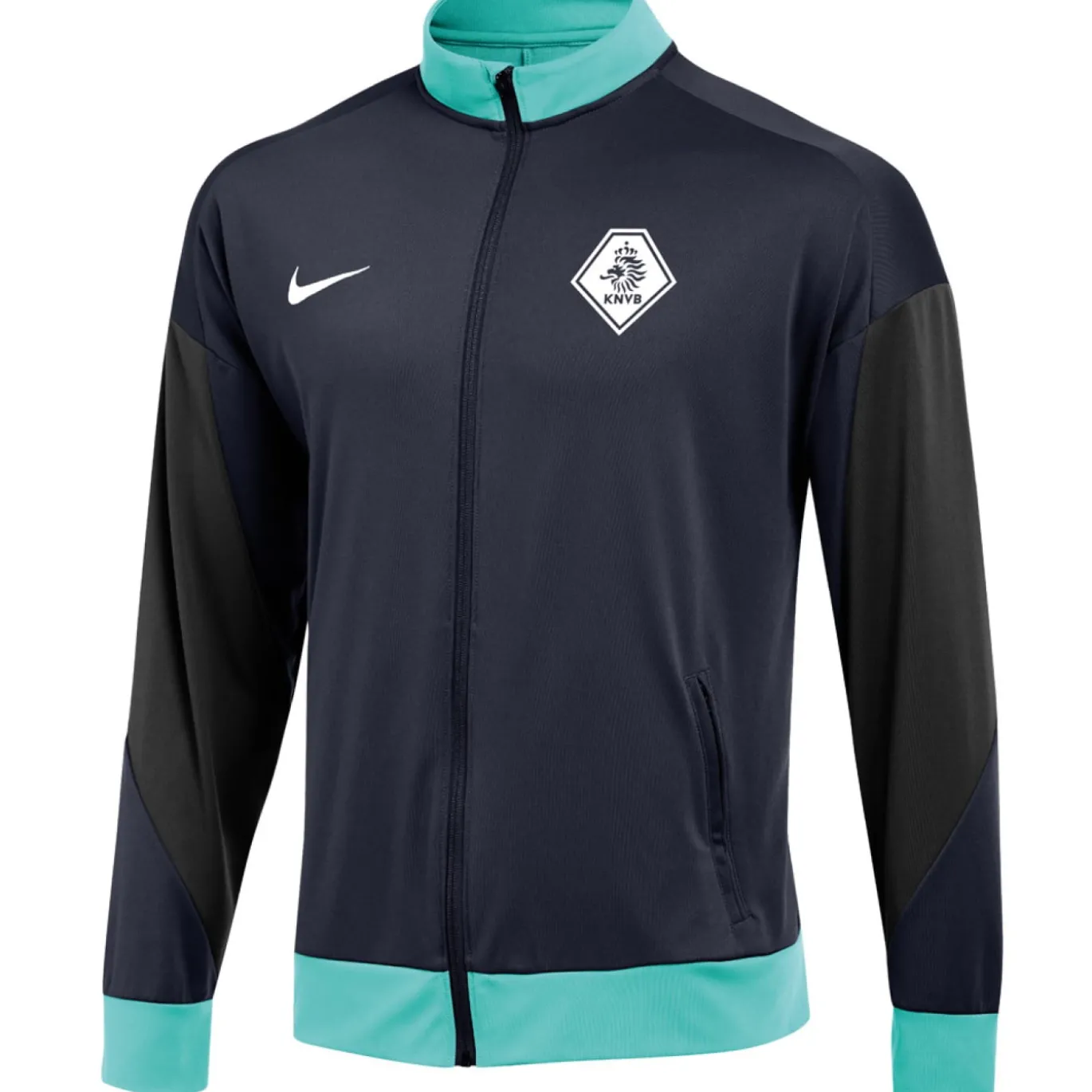 Nike KNVB Scheidsrechters Trainingsjack 2024-2026 Donkerblauw Turquoise
