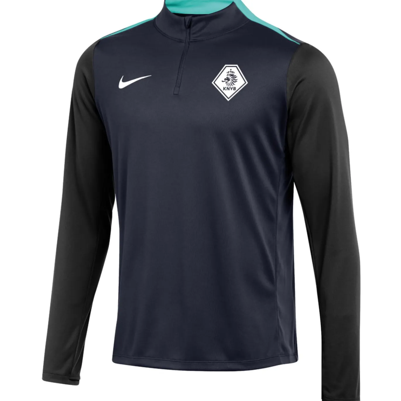Nike KNVB Scheidsrechters Trainingstrui 1/4-Zip 2024-2026 Donkerblauw Turquoise