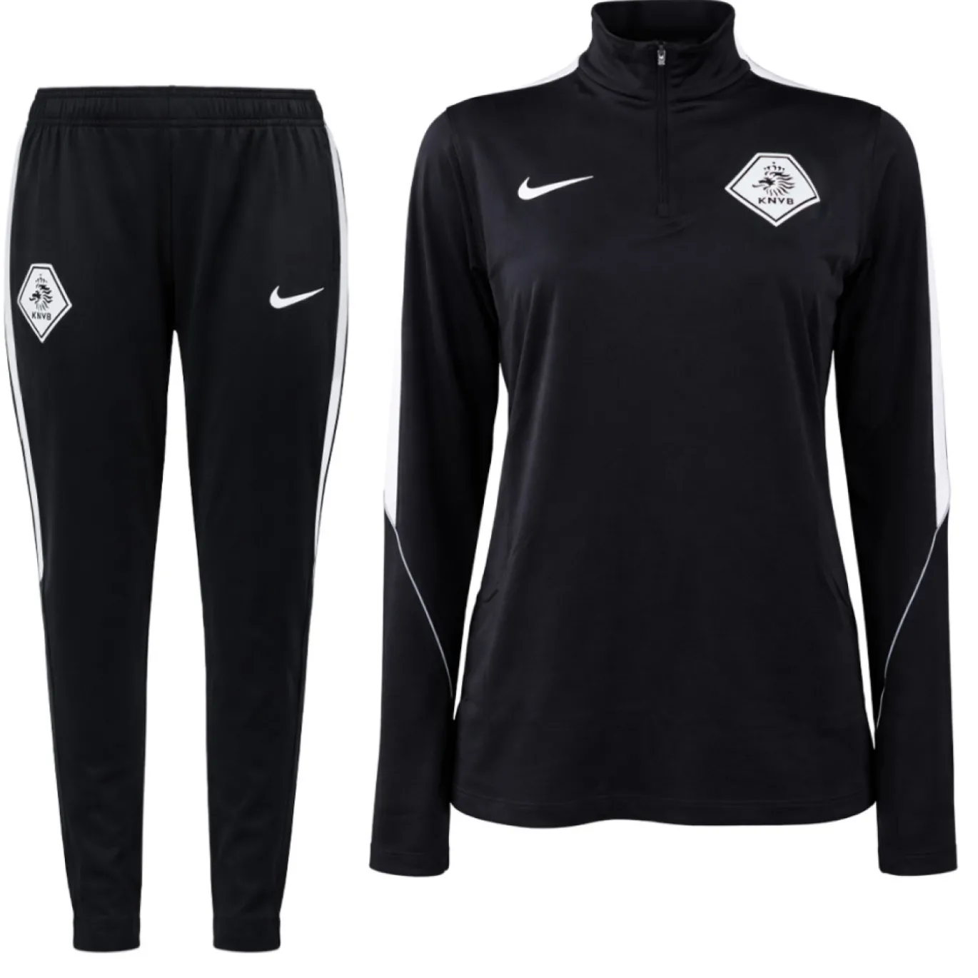 Nike KNVB Scheidsrechters Trainingspak 1/4-Zip 2026-2028 Dames Zwart Wit