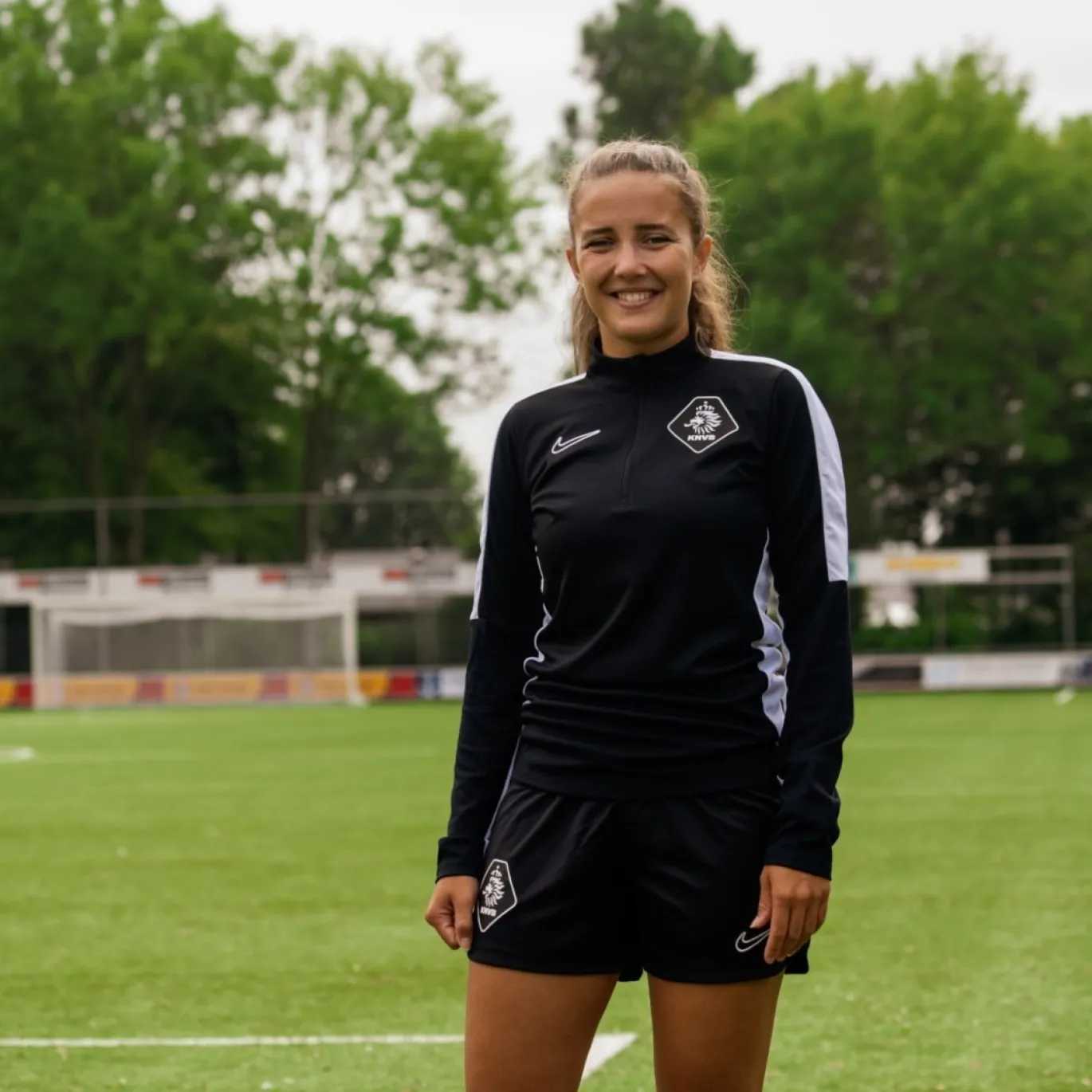 Nike KNVB Staff Trainingstrui 1/4-Zip Dames Zwart Wit