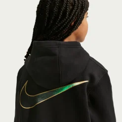 Nike Kylian Mbappé Club Fleece Hoodie Kids Zwart Goud