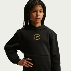 Nike Kylian Mbappé Club Fleece Hoodie Kids Zwart Goud