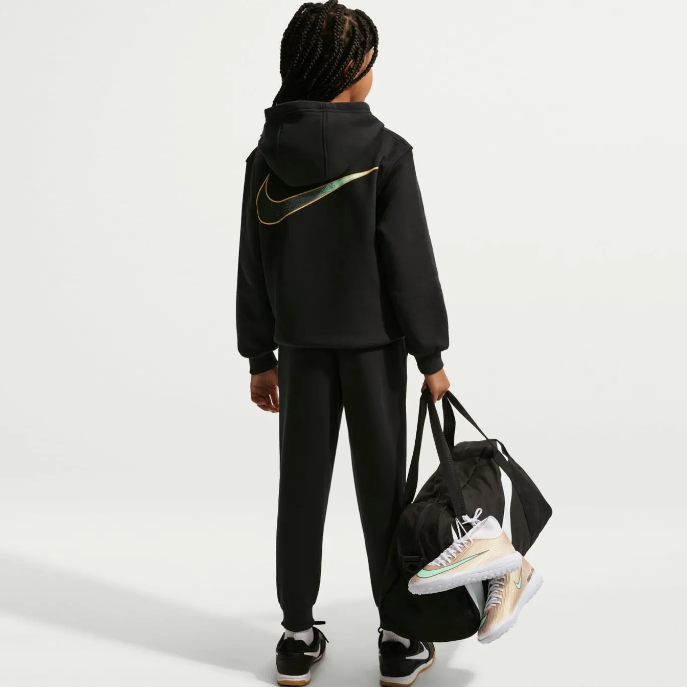 Nike Kylian Mbappé Club Fleece Joggingbroek Kids Zwart Goud