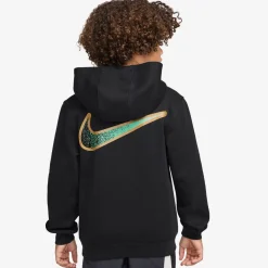 Nike Kylian Mbappé Club Fleece Trainingspak Hooded Kids Zwart Goud