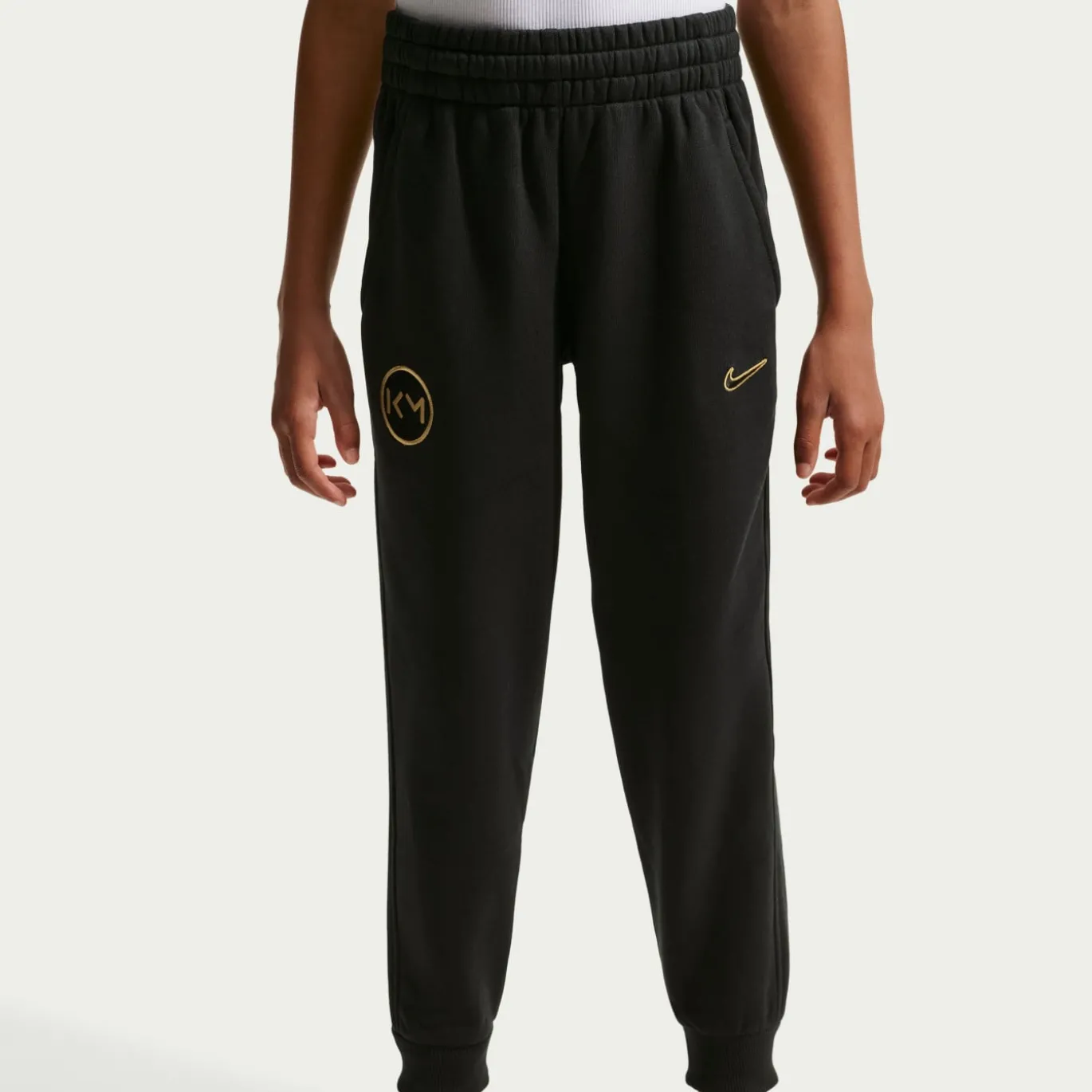 Nike Kylian Mbappé Club Fleece Trainingspak Hooded Kids Zwart Goud