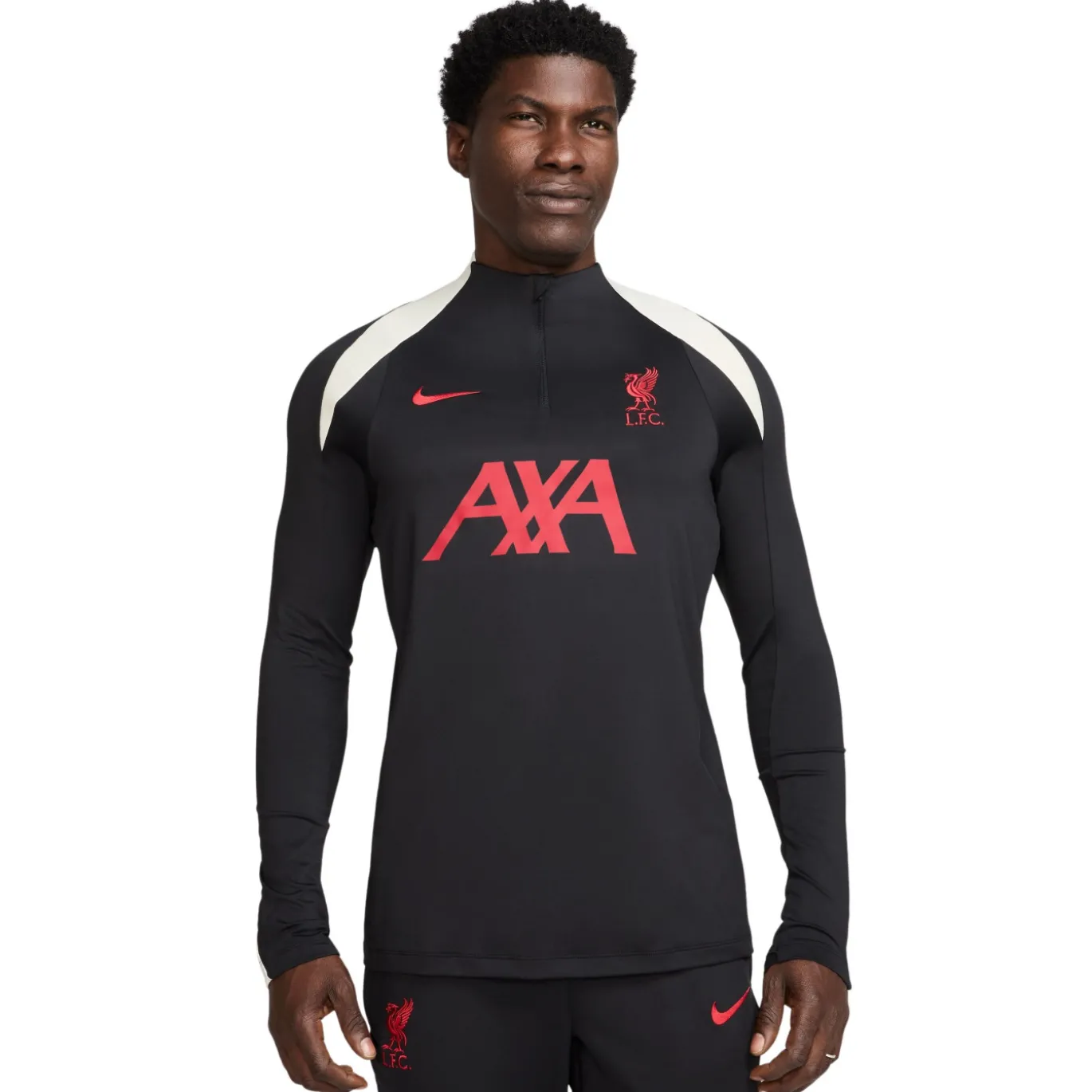 Nike Liverpool Strike Trainingspak 1/4-Zip 2024-2025 Zwart Rood Gebroken Wit
