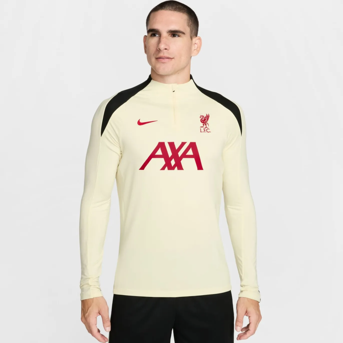 Nike Liverpool Strike Trainingspak 1/4-Zip 2024-2025 Gebroken Wit Zwart Rood