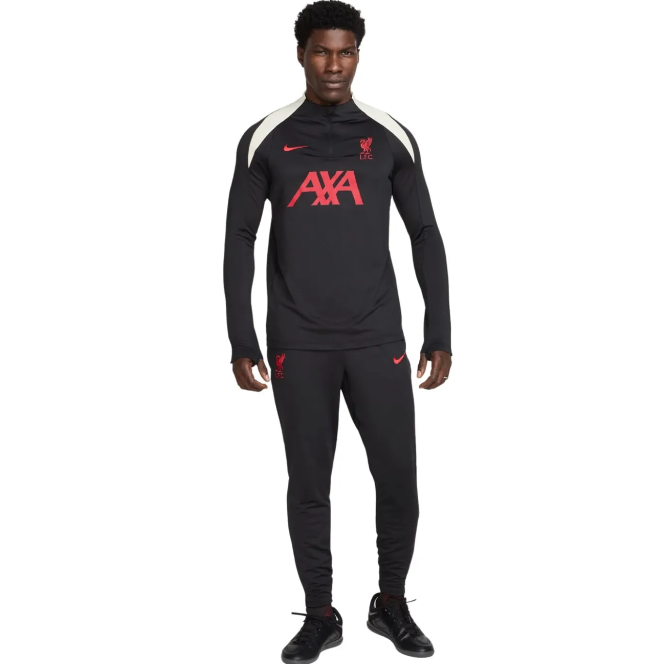 Nike Liverpool Strike Trainingsbroek 2024-2025 Zwart Gebroken Wit Rood