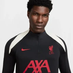 Nike Liverpool Strike Trainingstrui 1/4-Zip 2024-2025 Zwart Rood Gebroken Wit