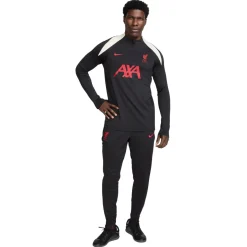 Nike Liverpool Strike Trainingstrui 1/4-Zip 2024-2025 Zwart Rood Gebroken Wit