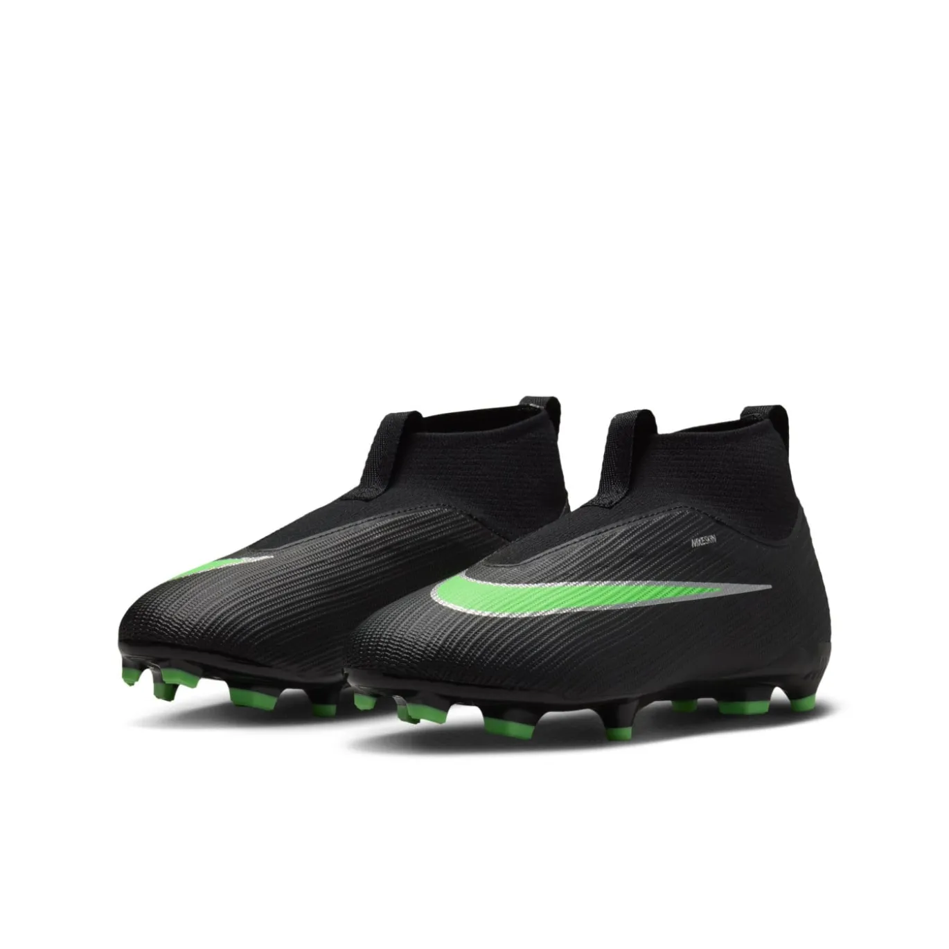 Nike Mercurial Superfly 11 Academy Gras / Kunstgras Voetbalschoenen (MG) Kids Zwart Felgroen Zilvergrijs