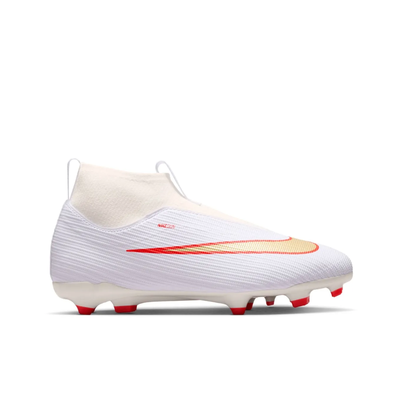 Nike Mercurial Superfly 11 Academy Gras / Kunstgras Voetbalschoenen (MG) Kids Wit Felrood Goud