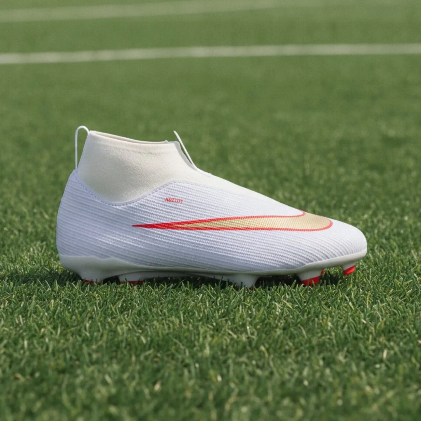 Nike Mercurial Superfly 11 Academy Gras / Kunstgras Voetbalschoenen (MG) Kids Wit Felrood Goud