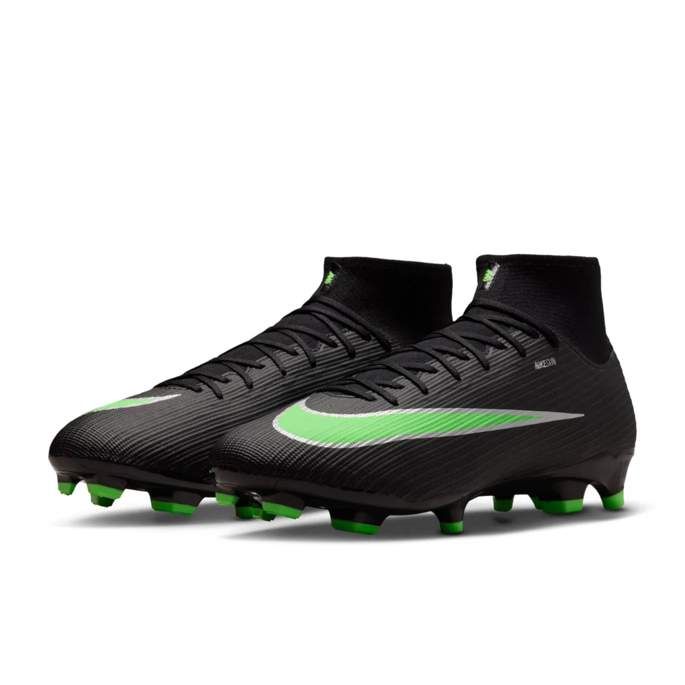 Nike Mercurial Superfly 11 Academy Gras / Kunstgras Voetbalschoenen (MG) Zwart Felgroen Zilvergrijs