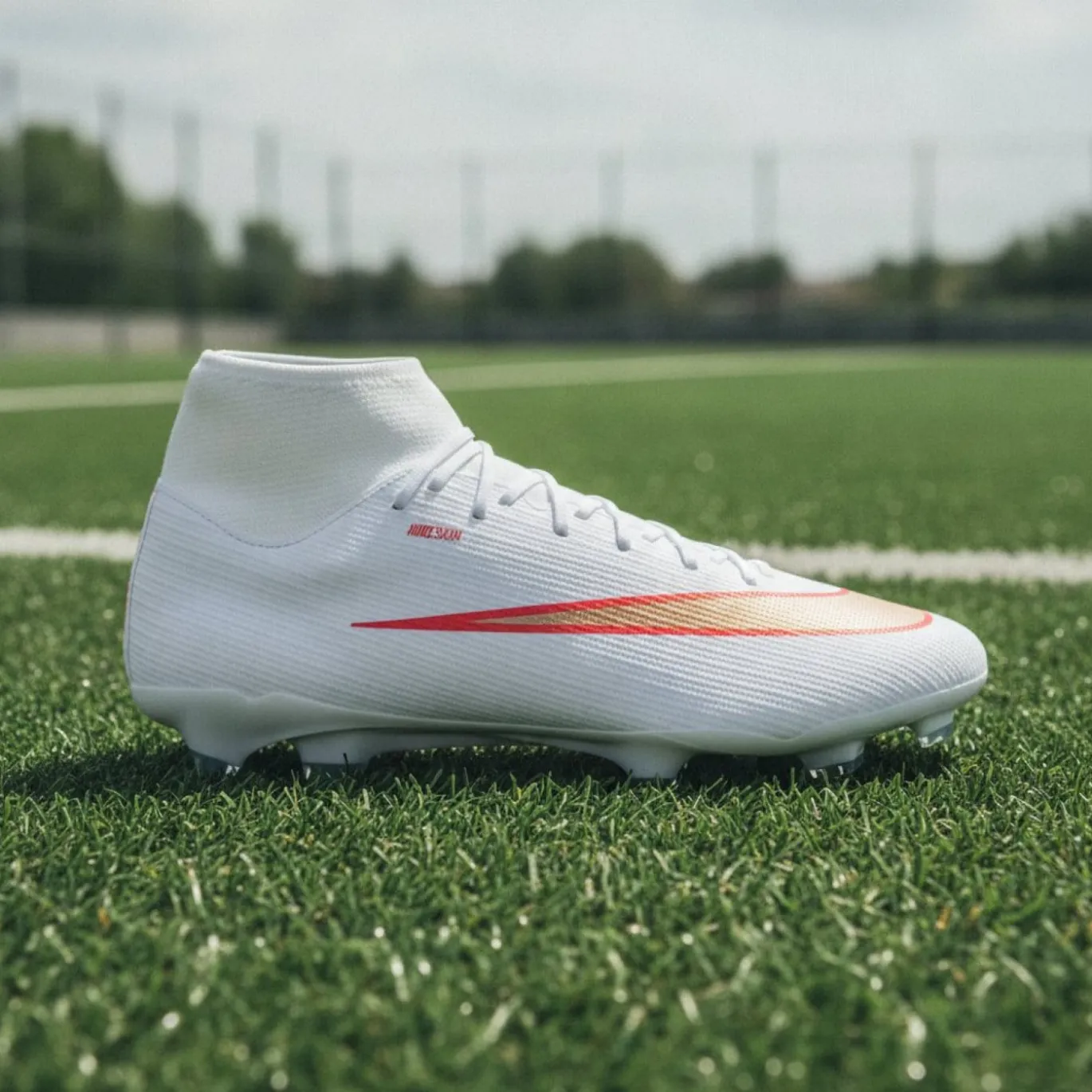 Nike Mercurial Superfly 11 Academy Gras / Kunstgras Voetbalschoenen (MG) Wit Felrood Goud