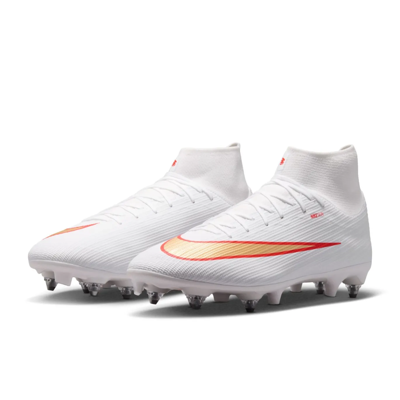 Nike Mercurial Superfly 11 Academy IJzeren-Nop Voetbalschoenen (SG) Anti-Clog Wit Felrood Goud