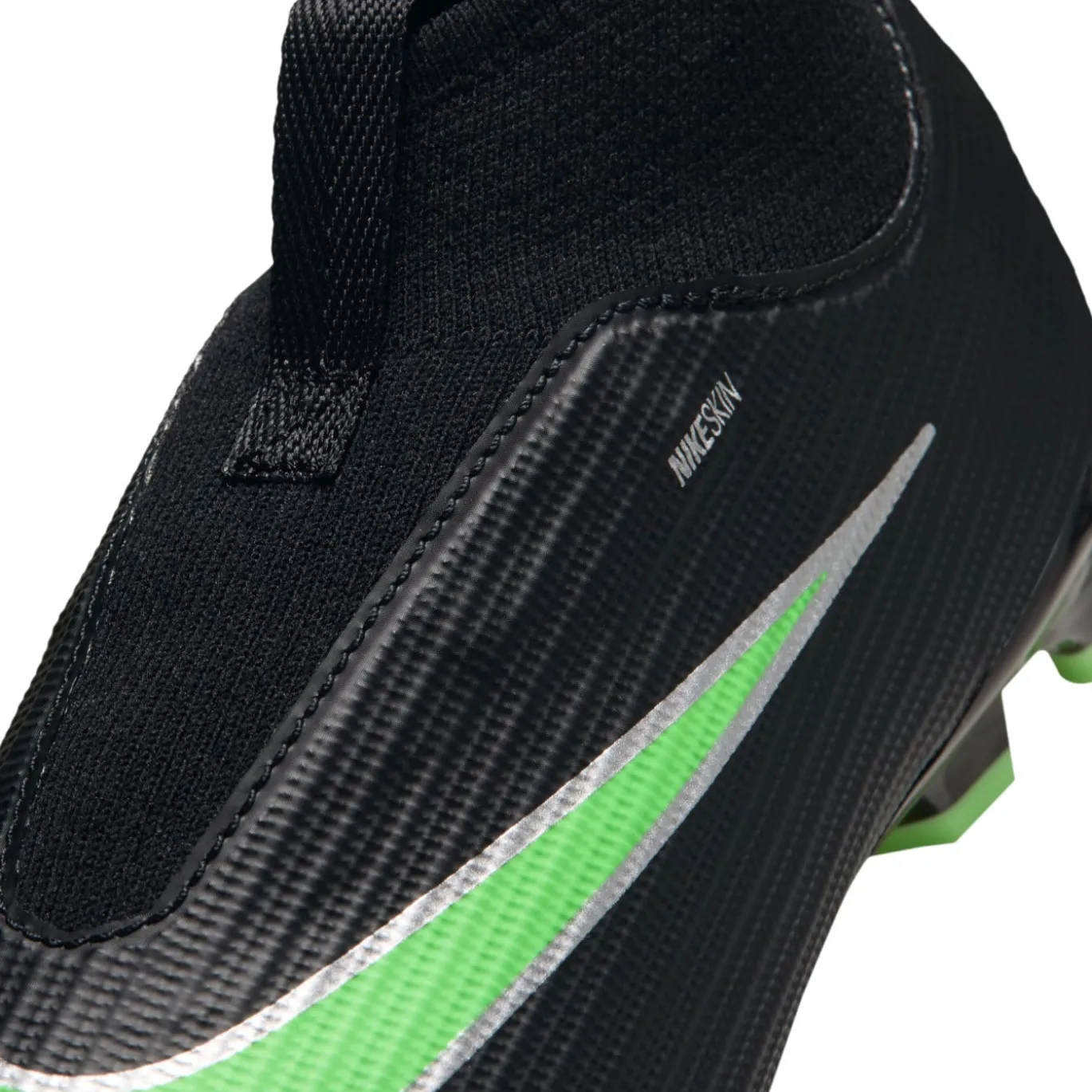 Nike Mercurial Superfly 11 Academy Gras / Kunstgras Voetbalschoenen (MG) Peuters/Kleuters Zwart Felgroen Zilvergrijs