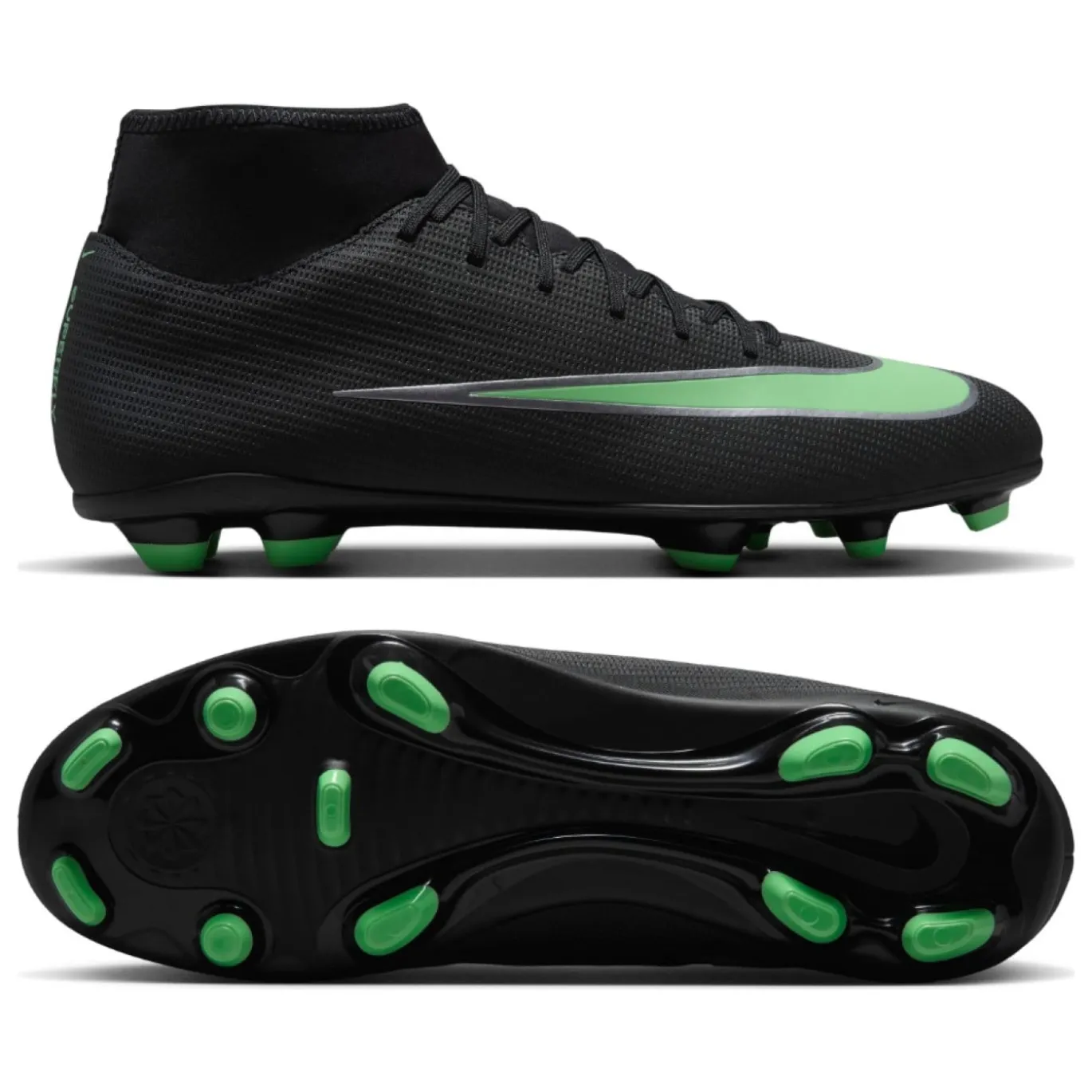 Nike Mercurial Superfly 11 Club Gras / Kunstgras Voetbalschoenen (MG) Zwart Felgroen Zilvergrijs