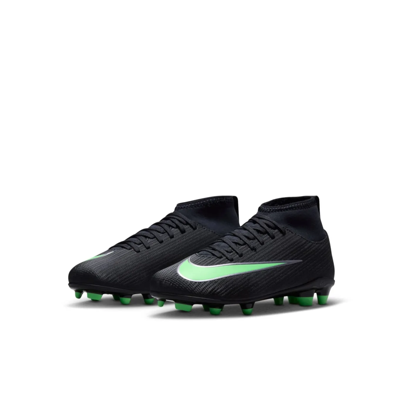 Nike Mercurial Superfly 11 Club Gras / Kunstgras Voetbalschoenen (MG) Peuters/Kleuters Zwart Felgroen Zilvergrijs